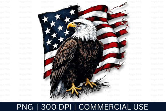 Eagle with American Flag, 4th of July