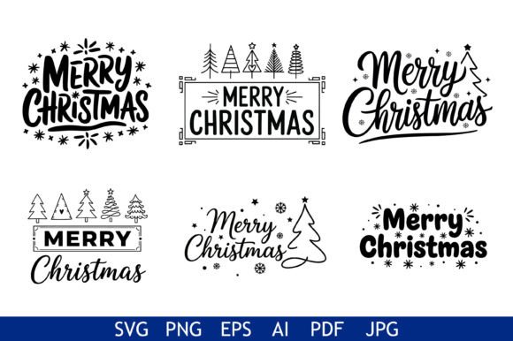 Merry Christmas Typography Design Bundle