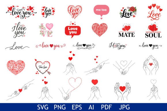Romantic Love Quotes Illustration Bundle