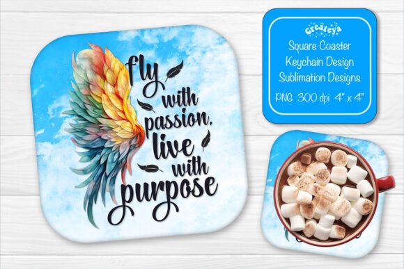 Square Coaster Png Sublimation Coaster